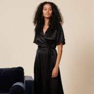 Whimsy + Row Lola Wrap Dress in Black